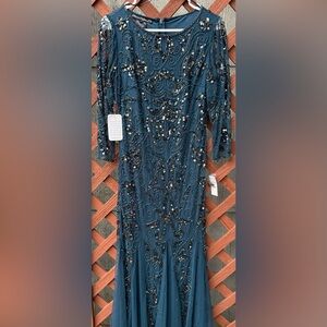 NWT - Pisarro Nights Beaded Gown – Sapphire Blue, Size 6